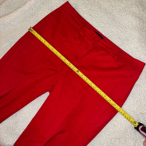 Talbots Women’s Chino Tapered Pants Solid Red Lace Up Ankle Detail 12 EUC - Picture 8 of 11
